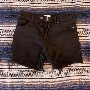 H&M Black Denim Jean High Waist Shorts